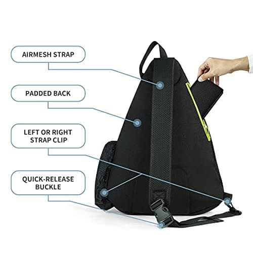Mangrove Pickleball Bag, Men's & Women's Pickleball Backpack, Adjustable Sling Bag w/Fence Hook/Large Capacity/Safety Pocket