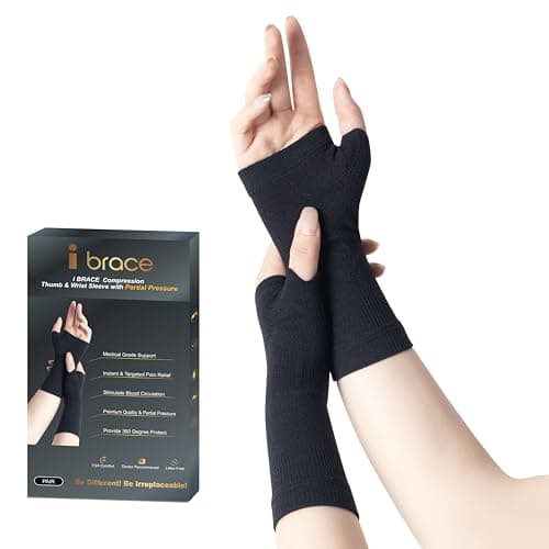 Partial Zone Compression Wrist Sleeve for Carpal Tunnel with Thumb Support, Reversible Splint for Typing, Gardening, Golf, Yoga, Tennis, Wrist Support Brace for Men & Women-PAIR