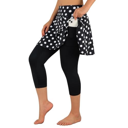 ANIVIVO Skirted Legging for Women, Yoga Legging with Skirts &Women Tennis Leggings Clothes Pockets