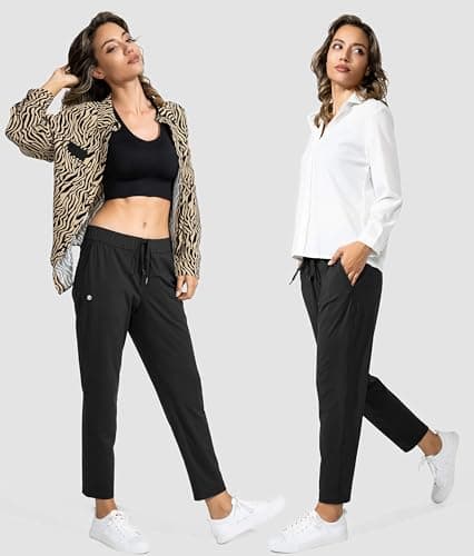 G Gradual Women's Pants with Deep Pockets 7/8 Stretch Ankle Sweatpants for Golf, Athletic, Lounge, Travel, Work