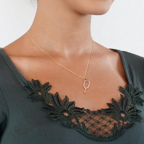 MIXJOY Pickleball Gifts for Women, Pickleball Teams Gifts, Pickleball Sport Lovers Gift, PB Necklace Valentine's Day Bday for Women