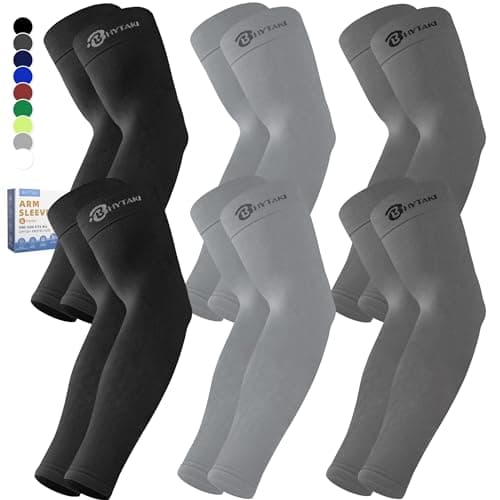 BHYTAKI Cooling Compression Arm Sleeves for Men Women,UPF50 UV Sun Protection Sleeves for Work Sport Tattoo Cover Up