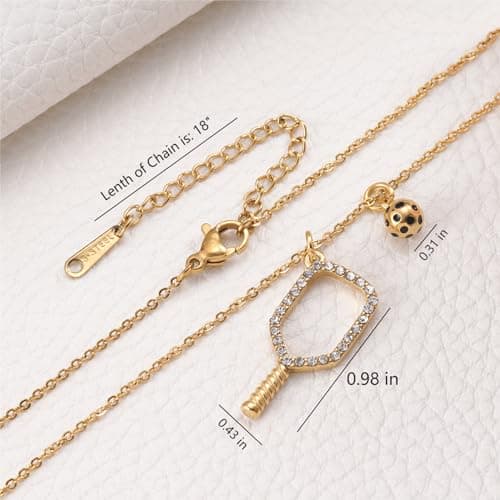 MIXJOY Pickleball Gifts for Women, Pickleball Teams Gifts, Pickleball Sport Lovers Gift, PB Necklace Valentine's Day Bday for Women