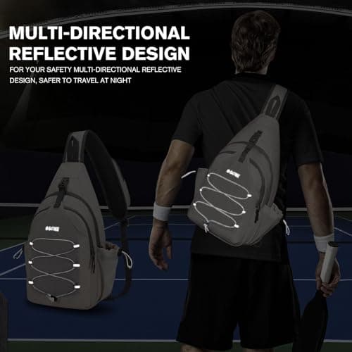 G4Free Pickleball Bag, Crossbody Sling Bag for Men Women, Pickleball Backpack, Pickle Ball Paddle Bag Gifts for Sports
