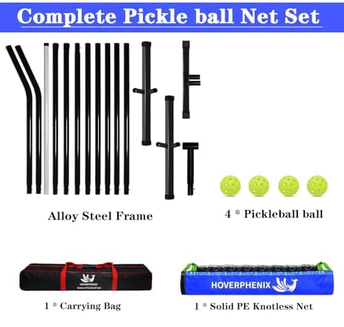 22FT Regulation Size Pickleball Net for Driveway, Outdoor Balls and Portable Carry Bag, Weather Resistance Strong Steel Frame