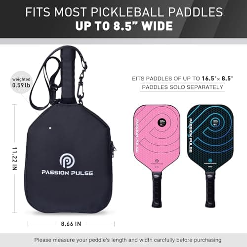 Pickleball Paddle Cover and Storage Bag With Pockets - Water Resistant Racket Sleeve for Standard & Extended Paddles