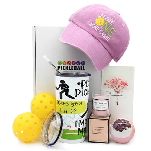 Pickleball Gifts for Women, Pickleball Gift Basket for Wife Mom Sister Friends, Funny PB Accessories Set with Baseball Cap Travel Tumbler