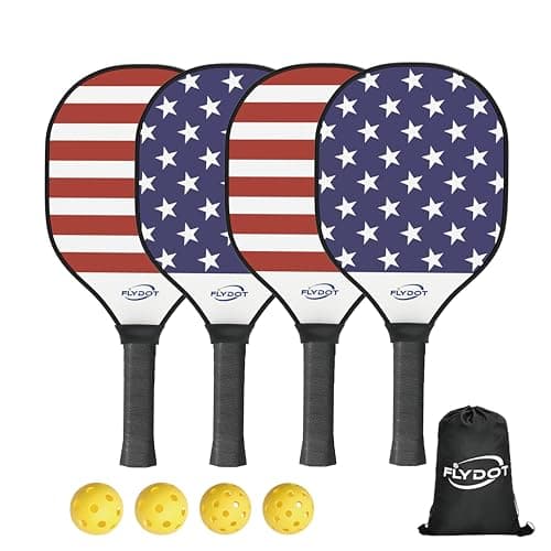 Pickleball Paddles Set of 4,USAPA Approved,4 Indoor&Outdoor Pickleball Balls, Carrying Bag, 4 Cooling Towels,4 Pack Paddles,Pickleball Paddles Pack Gifts for Beginner&Pro