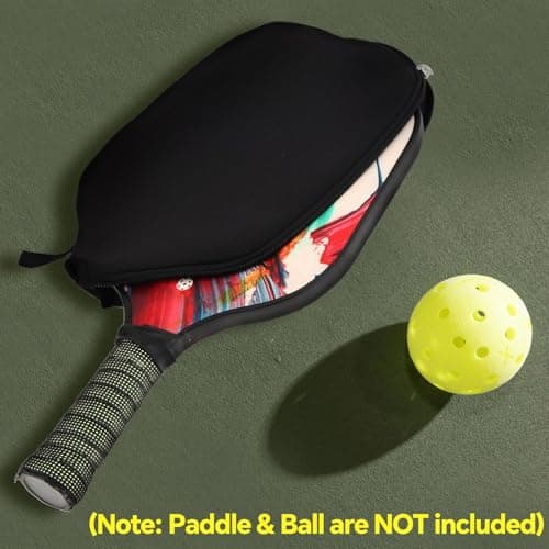 Pickleball Paddle Cover - 8.8 x 11.7 inches Racket Sleeve Bag with Handle Strap, Universal Case Size Fits Most USAPA Standard and Elongated Pickball Paddles