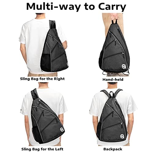 A11N SPORTS Pickleball Bag, Reversible Crossbody Sling Bag/Backpack for Women Men