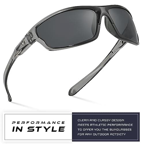 Nitrogen Polarized Wrap Around Sport Sunglasses for Men Women UV400 Protection Sun Glasses