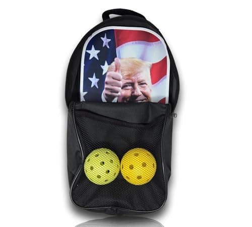 Donald Trump LED Pickleball Paddles Glow in The Dark Starter Set, Lightweight Fiberglass Honeycomb Racket, Bright Pickle Green LED Edge Lighting, Carrying Bag, Indoor Outdoor Balls