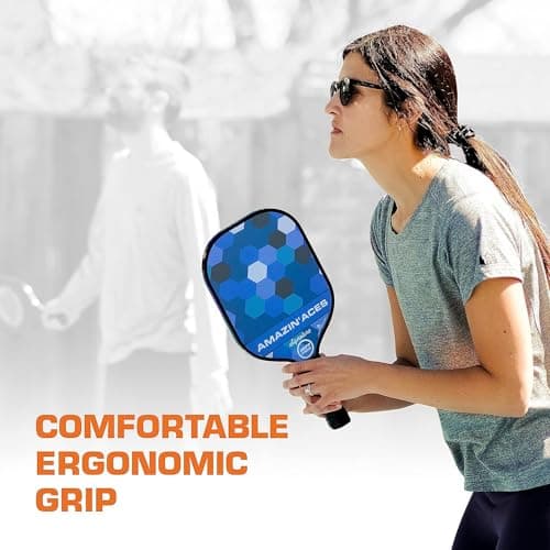 Amazin' Aces Graphite Pickleball Paddles Set - Single, 2 or 4 Paddles, Honeycomb Polymer Core with Comfy Cushion Grip - Varying Accessories Including Pickleballs, Pickleball Bag & Paddle Cover