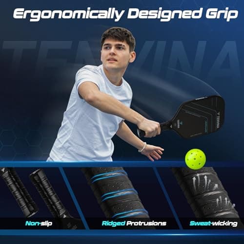 TENVINA Pickleball Paddles, Multi-Layer T700SC Textured Carbon Fiber Pickleball Paddle, 4-Types of Shapes and Thicknesses, USAPA Approved Pickle Ball Paddle, Strong Spin and Power Surface