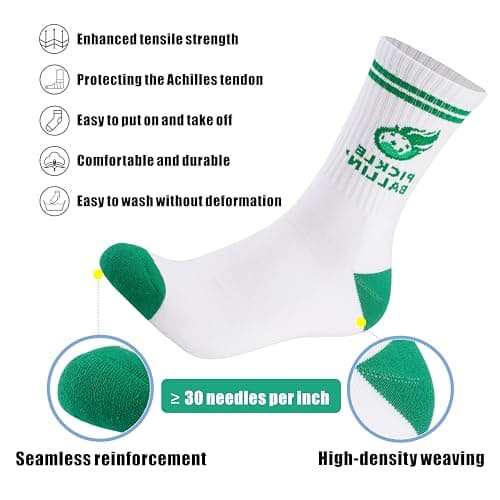 Newluck Pickleball Socks Sport,Running,Calf,Compression,Apparel,Performance Cushione,Breathable,Crew Sock for Men Women(3Pairs)