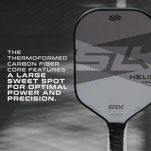 SLK Helix Pro Pickleball Paddle | Carbon Fiber & Fiberglass Hybrid Face | Thermoformed Carbon Fiber Core | Unmatched Control