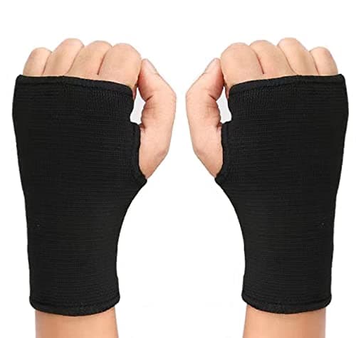 Palm Brace Wrist Support Sleeves (1 Pair), Everyday Use Wrist Brace, Compression Carpal Tunnel for Wrist Pain Relief, Fitness Gloves, Sports Glove, Wrist Brace for Men and Women (M, Black)