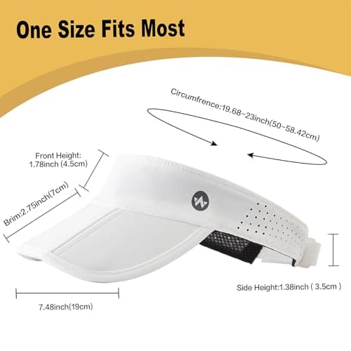 WANDER Sports Sun Visor Hats Adjustable Running Golf Tennis Mesh Folding Cap for Women Men