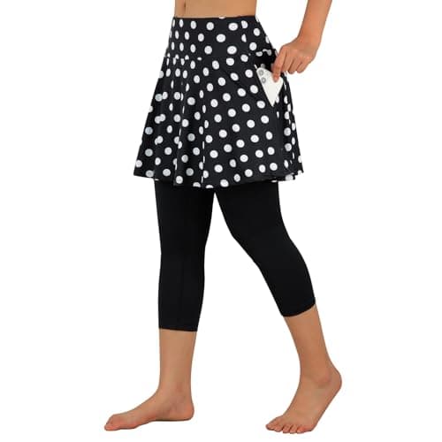 ANIVIVO Skirted Legging for Women, Yoga Legging with Skirts &Women Tennis Leggings Clothes Pockets