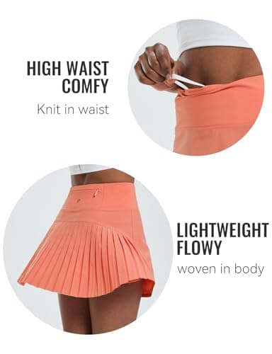 baleaf Women's Pleated Tennis Skirt Golf Skorts for Woman High Waisted Lightweight Athletic Shorts Pockets