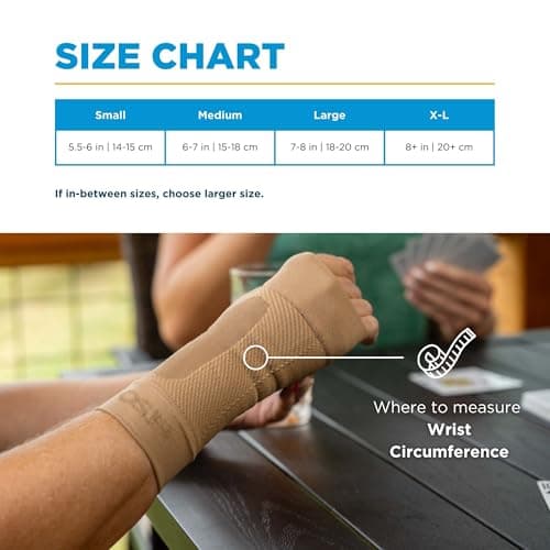 OrthoSleeve Compression Wrist Sleeve/Brace WS6 for Carpal Tunnel Syndrome, wrist pain/strain, fatigue and arthritis