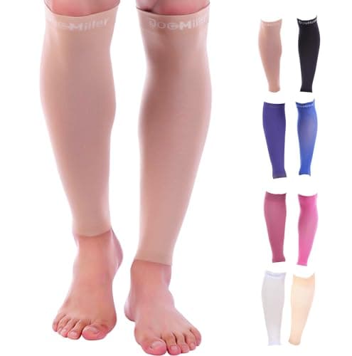 Doc Miller Compression Calf Sleeve for Men & Women, Premium Medical Grade, 15-20mmHg Graduated Support for Running, Calf Tear, Shin Splints, Knee High, Calf Sleeves, 1 Pair