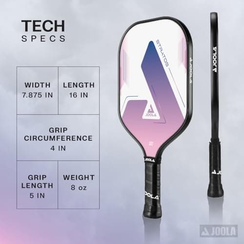 JOOLA Stratos or Essentials Pickleball Paddle – Reinforced Fiberglass Surface, Honeycomb Polypropylene Core, USAPA Approved, Durable & Beginner-Friendly Pickleball Racket with Comfortable Grip
