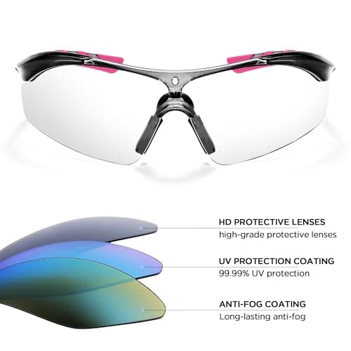 Pickleball Safety Glassses for Men Women Clear lens,Z87+Safety Glassses for Running Shooting Construction,UV Protection,Anti Fog