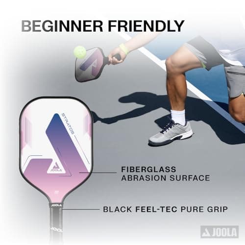 JOOLA Stratos or Essentials Pickleball Paddle – Reinforced Fiberglass Surface, Honeycomb Polypropylene Core, USAPA Approved, Durable & Beginner-Friendly Pickleball Racket with Comfortable Grip