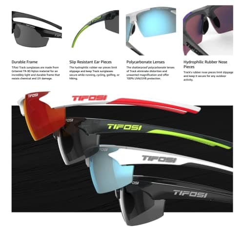 Track Sport Men & Women Sunglasses - Ideal For Baseball, Golf, Pickleball, Running and Tennis - Unisex Glasses