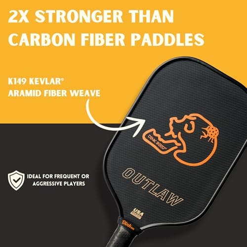 Pickleball Paddles, Kevlar Pickleball Paddle with 16mm Core, Designed for Ultimate Power and Control, High Grit & Spin, Elongated Foam Injected Edges for Expanded Sweet Spot, Bold Lightweight Design