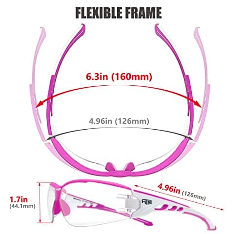 Super Flexible Lightweight Anti Fog Wrap-Around U6 Clear Shooting Safety Glasses with ANSI Z87.1 Scratch Resist
