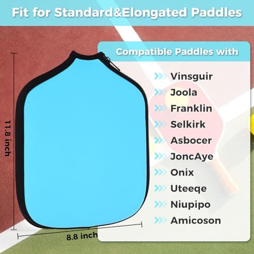 Pickleball Paddle Cover, Universal Case Size - 8.6 x 12.2 inches Racket Sleeve, Compatible with Most USAPA Standard and Elongated Pickball Paddles