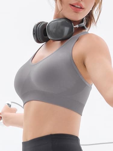 FITTIN Padded Sports Bras for Women: Support Strappy Adjustable Straps Cross Back Sport Bra Pack for Workout Yoga Running Gym