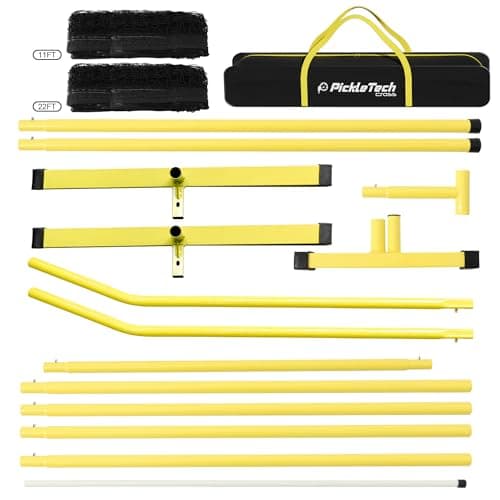 4.0 Slim Version 2in1 Portable Pickleball Nets Outdoor Game, 22ft 11ft Pickleball Net-USAPA Regulation Size-Half Court Pickle Ball Net System with Carrying Bag for Driveway