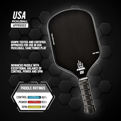 RAV PRO Pickleball Paddle - Ultimate HIGH END 16mm Japanese Toray T700 Raw Carbon Fiber CFS w/Excellent GRIT Roughness Texture, Aero Dynamic Curve, USAPA Approved, Non Slip Grip
