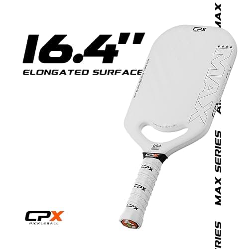 CPX MAX Series Raw Carbon Fiber T700 Pickleball Elongated Paddle Racket - Professional Grade, 14mm Core Thickness, Comfortable Tennis Style Grip - Durable Pickleball Paddle Designed in Chicago, USA