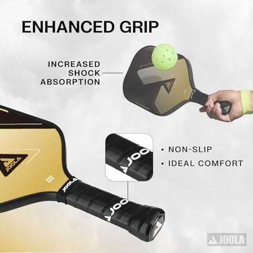 JOOLA Stratos Pickleball Paddle – Reinforced Fiberglass Surface, Honeycomb Polypropylene Core, USAPA Approved, Durable & Beginner-Friendly Pickleball Racket with Comfortable Grip
