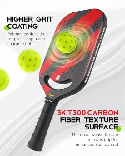 Warping Point Ascent Pickleball Paddles| Carbon Fiber Pickleball Racket with Aero Throat | Textured Grit Surface | Hexa Polymer Core | Designed for Swing Speed and Maneuverability