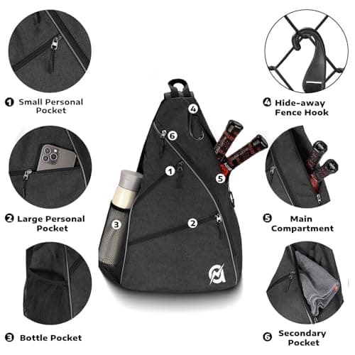 A11N SPORTS Pickleball Bag, Reversible Crossbody Sling Bag/Backpack for Women Men
