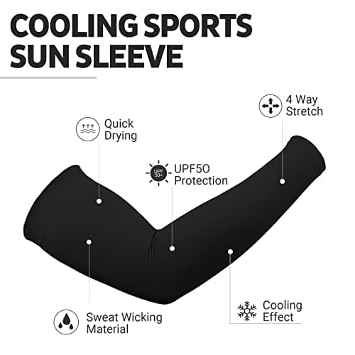 UV Sun Protection Arm Sleeves for Men & Women - Tattoo Cover Up - UPF 50 Cooling Sleeve for Golf, Cycling