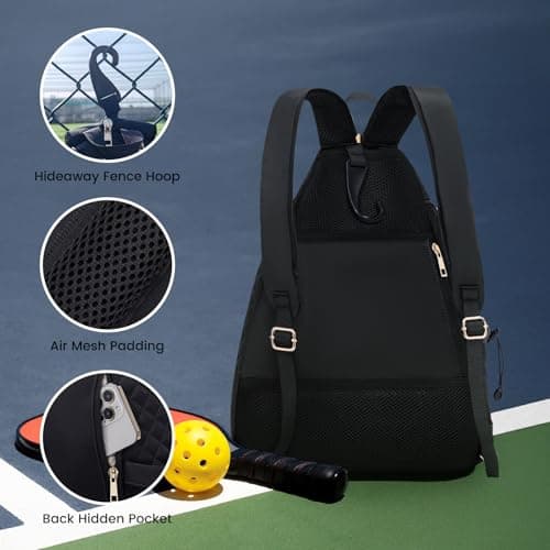 Sucipi Women's Pickleball Backpack - Quilted Crossbody Sling Bag for Tennis & Pickleball Paddle