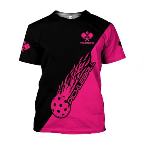 Personalized 3D Pickleball Shirts for Men, Pickle Ball Jersey Shirt Short Sleeve, Pickleball Shirt Gifts for Grandpa