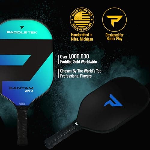 Paddletek Bantam EX-L Pickleball Paddle | Professional Pickleball Paddles with Honeycomb Core, Polycarbonate Surface, Bantom PolyCore & High Tack Performance Grip | USAPA Approved