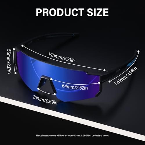 KUGUAOK Sports Polarized Sunglasses for Men Baseball Cycling Running UV Protection Sun Glasses Lightweight Big Frame Goggles