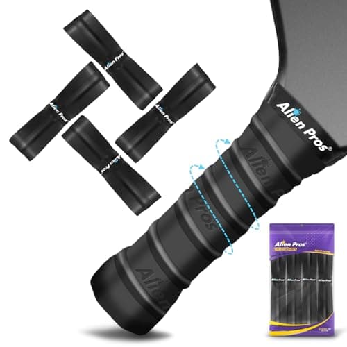 ALIEN PROS Pickleball Overgrip (4-Pack) with Ridges for Better Grip Control - Precut and Dry Feel Pickleball Grip Tape - Non-Slip Pickleball Paddle Grip Tape for High Performance