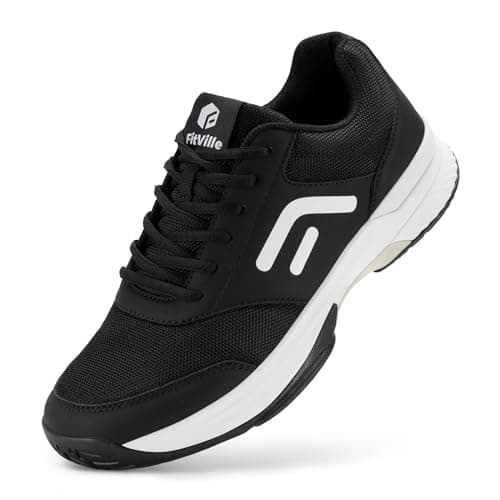 FitVille Wide & Extra Wide Pickleball Shoes Men Tennis Racquetball Squash Shoes for Men All Court with Arch Support-Tennis V3