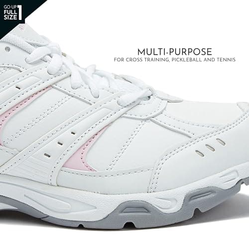 Avia Verge Womens Sneakers - Tennis, Court, Cross Training, or Pickleball Shoes for Women, Classic Black or Walking White Sneakers with Arch Support, Wide Width or Medium