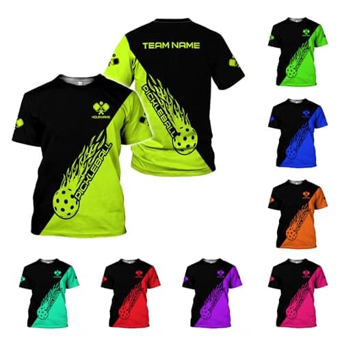 Personalized 3D Pickleball Shirts for Men, Pickle Ball Jersey Shirt Short Sleeve, Pickleball Shirt Gifts for Grandpa
