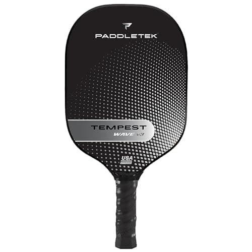 Paddletek Tempest Wave V3 Pickleball Paddle | Professional Pickleball Paddles with Polymer Honeycomb Core, ICED Carbon Fiber Surface, Tempest PolyCore & High Tack Performance Grip | USAPA Approved